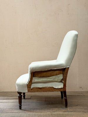 Pair of square back armchairs