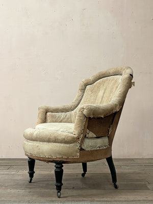 Rolled edge armchair 'as is' (or £1,280 re-upholstered, ex. fabric)