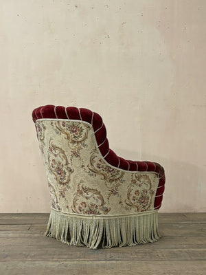 Rope edge armchair 'as is' (or £1,400 re-upholstered, ex. fabric)