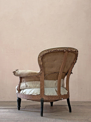 Rounded back armchair 'as is' (or £1,100 re-upholstered, ex. fabric)