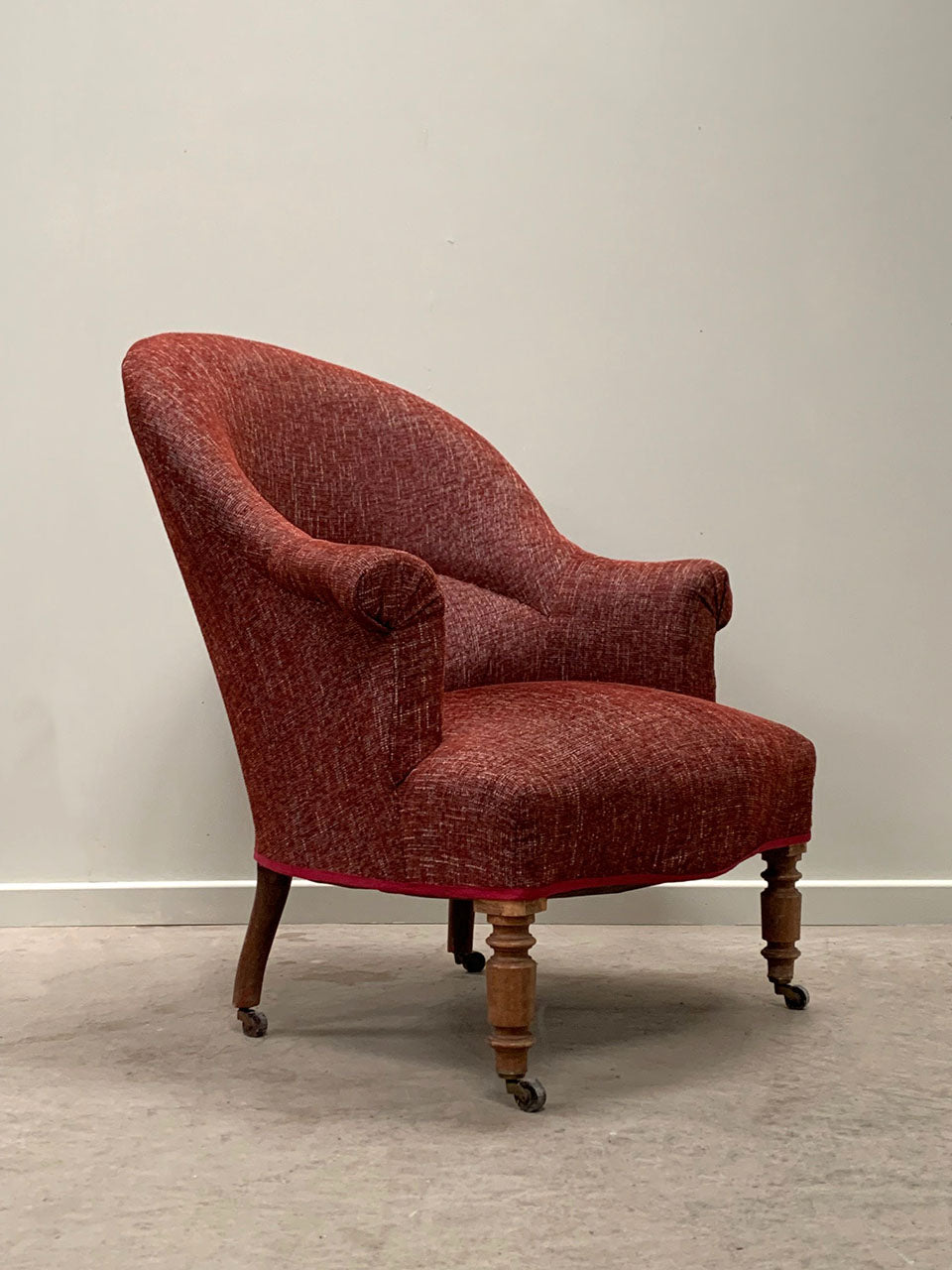 Crapaud armchair in tweed fabric (Reserved)
