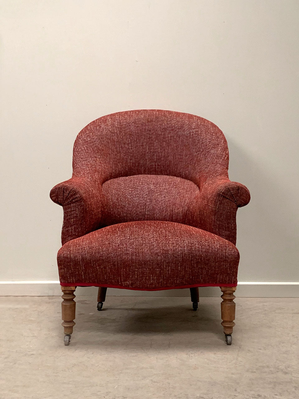Crapaud armchair in tweed fabric (Reserved)