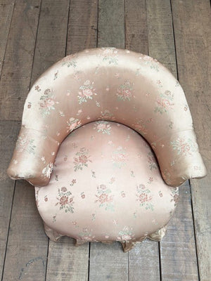 Satin skirted armchair