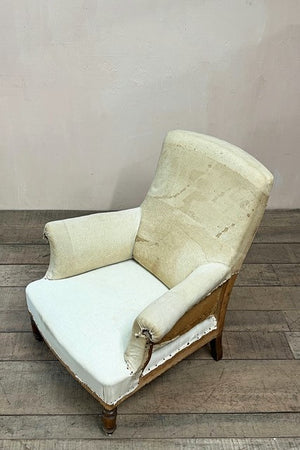 Generous square back armchair (re-upholstered, ex. fabric)