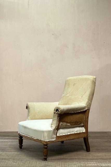 Generous square back armchair (re-upholstered, ex. fabric)