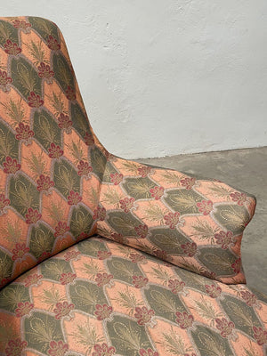 Patterned high back armchair 'as is'