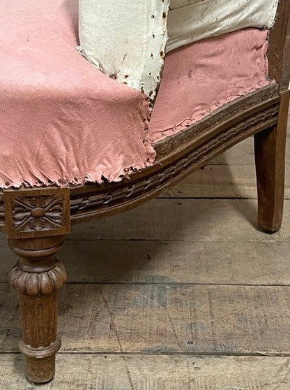 Armchair and footstool (inc. re-upholstery, ex. fabric)