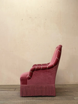 Velour armchair 'as is'