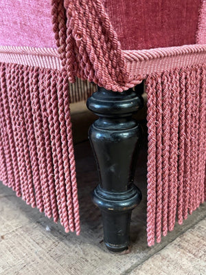 Velour armchair 'as is'