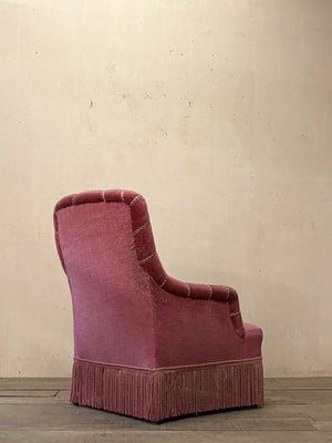 Velour armchair 'as is'