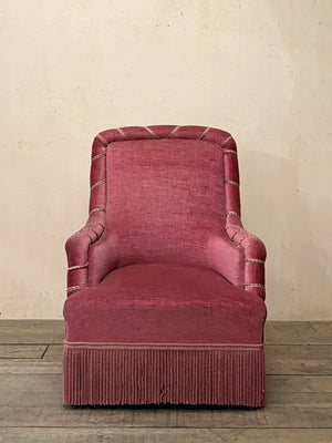 Velour armchair 'as is'