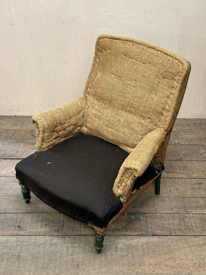 Wide square back armchair (inc. re-upholstery, ex. fabric)