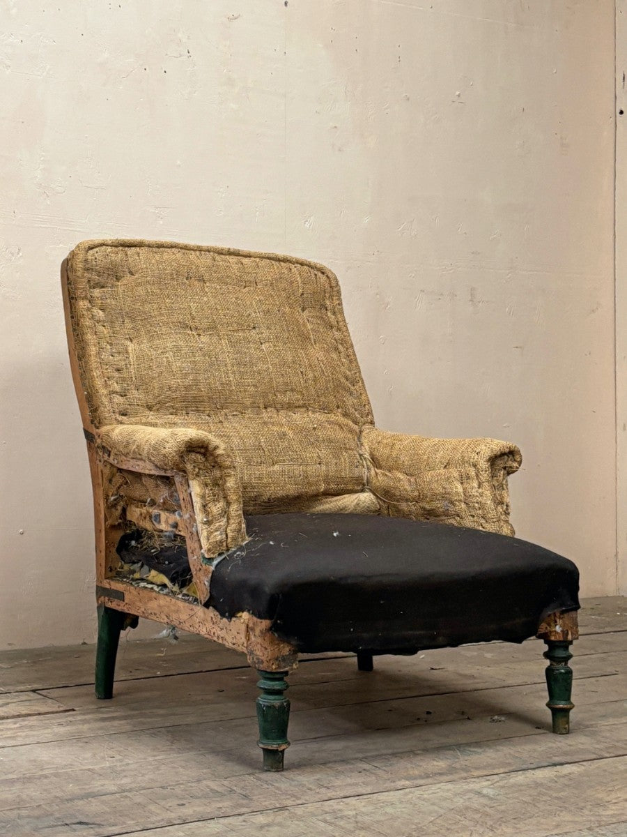 Wide square back armchair (inc. re-upholstery, ex. fabric)