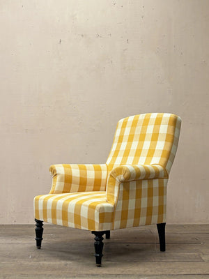 Yellow check armchairs 'as is'