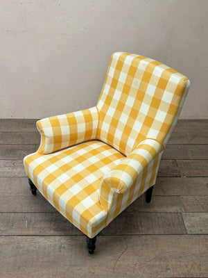 Yellow check armchairs 'as is'