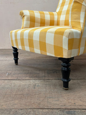 Yellow check armchairs 'as is'