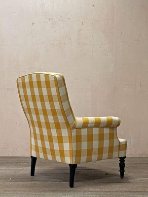 Yellow check armchairs 'as is'