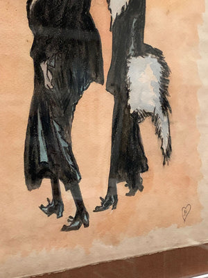 Framed fashion drawing