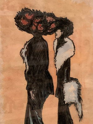 Framed fashion drawing