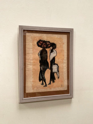 Framed fashion drawing
