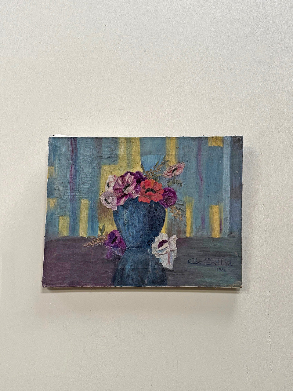 Floral canvas dated 1931