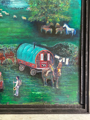 Folk art country scene