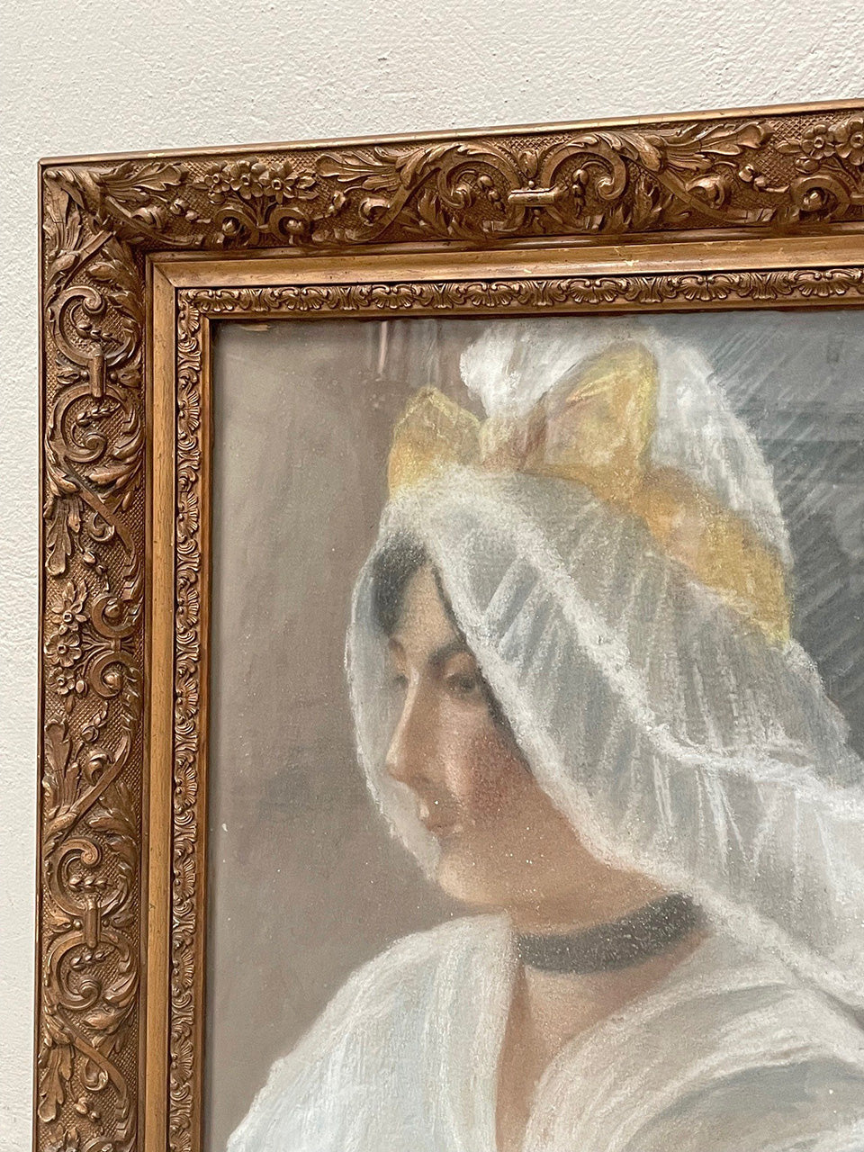 Framed chalk on canvas