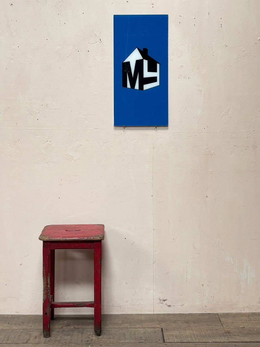 My house sign - blue