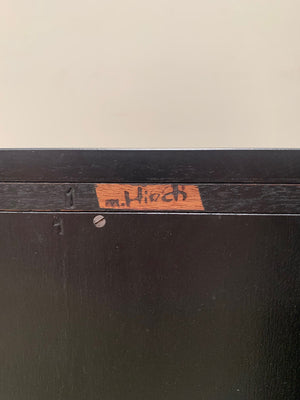Pair of ebonised bedside cabinets