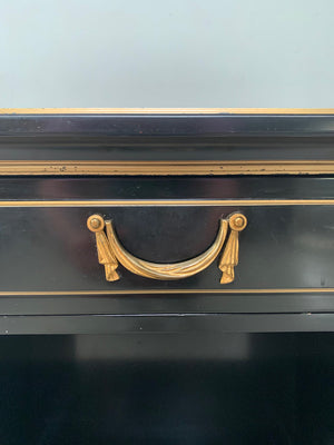 Pair of ebonised bedside cabinets