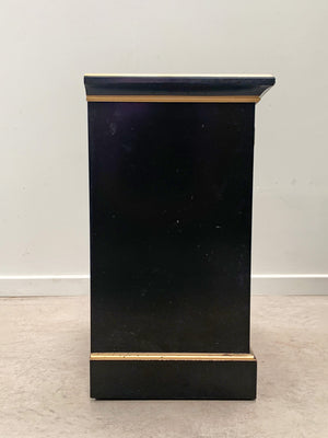 Pair of ebonised bedside cabinets