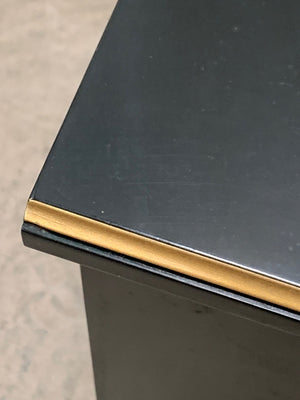Pair of ebonised bedside cabinets