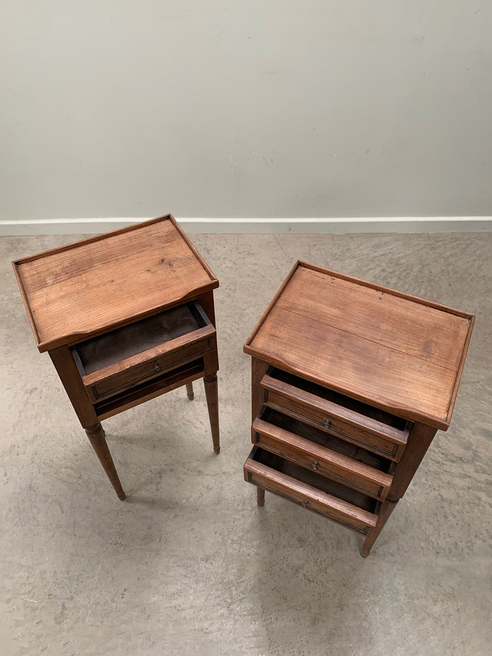 Walnut bedside tables