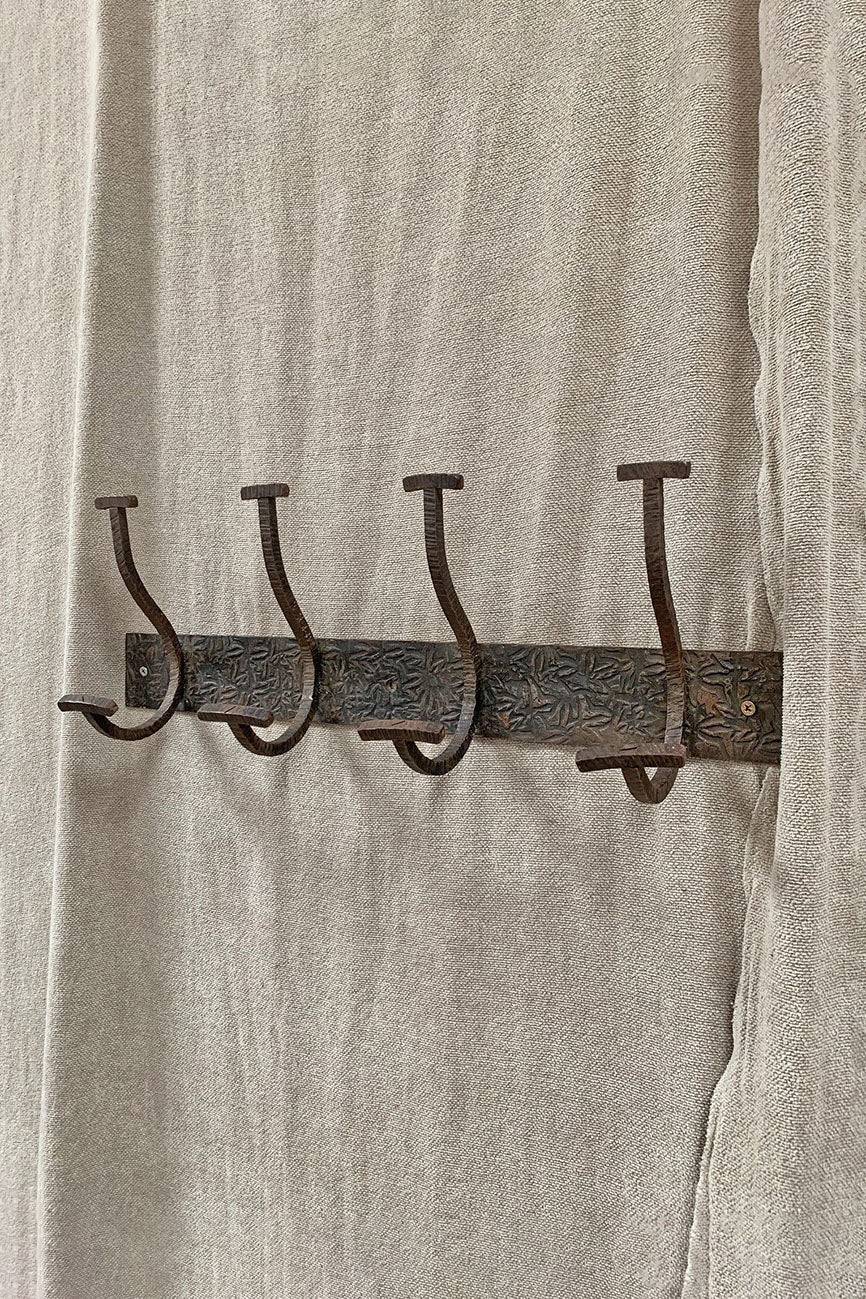 Hammered iron coat hooks