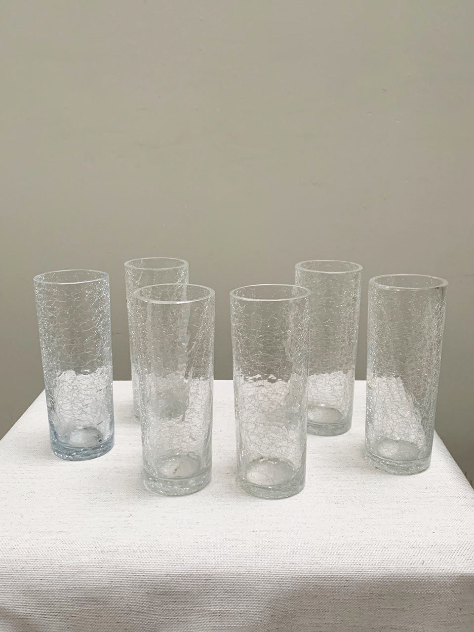 Set of 6 crackle glasses