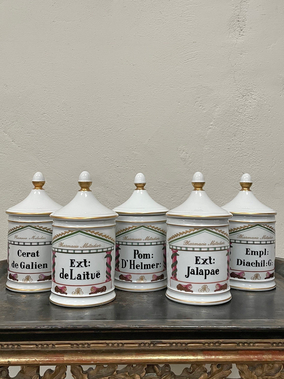 Limoges Apothecary jars (set of 5)