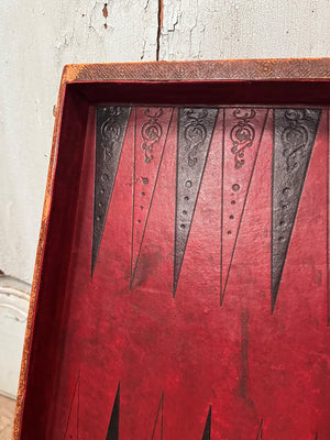 Leather backgammon board