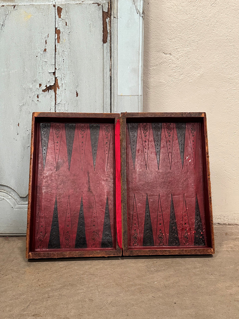 Leather backgammon board