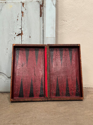 Leather backgammon board