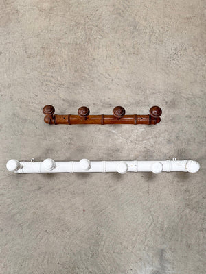 Faux bamboo coat hooks (each) (1 x sold, 1 x available - White)