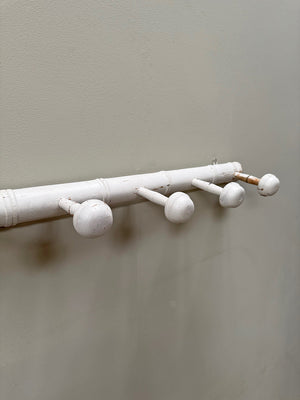 Faux bamboo coat hooks (each) (1 x sold, 1 x available - White)