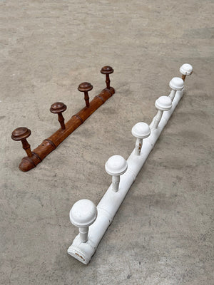 Faux bamboo coat hooks (each) (1 x sold, 1 x available - White)
