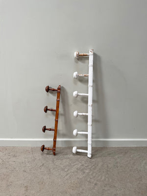 Faux bamboo coat hooks (each) (1 x sold, 1 x available - White)