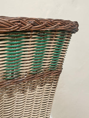 Painted wicker basket