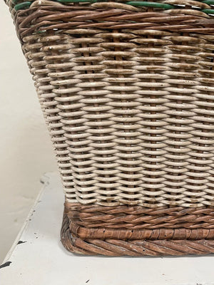 Painted wicker basket