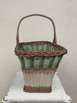 Painted wicker basket