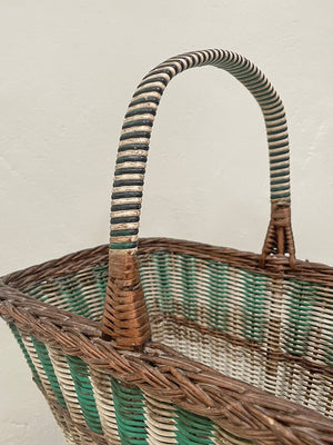 Painted wicker basket