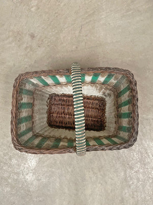 Painted wicker basket