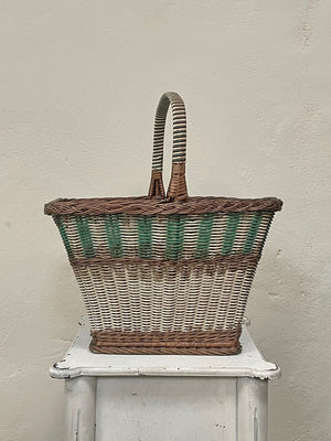 Painted wicker basket