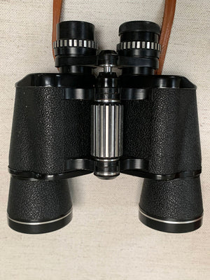 Binoculars with leather case